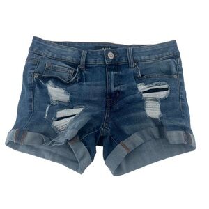 Aeropostale Distressed Cuffed Hem Low Rise Midi Jean Shorts Size 10 Women’s